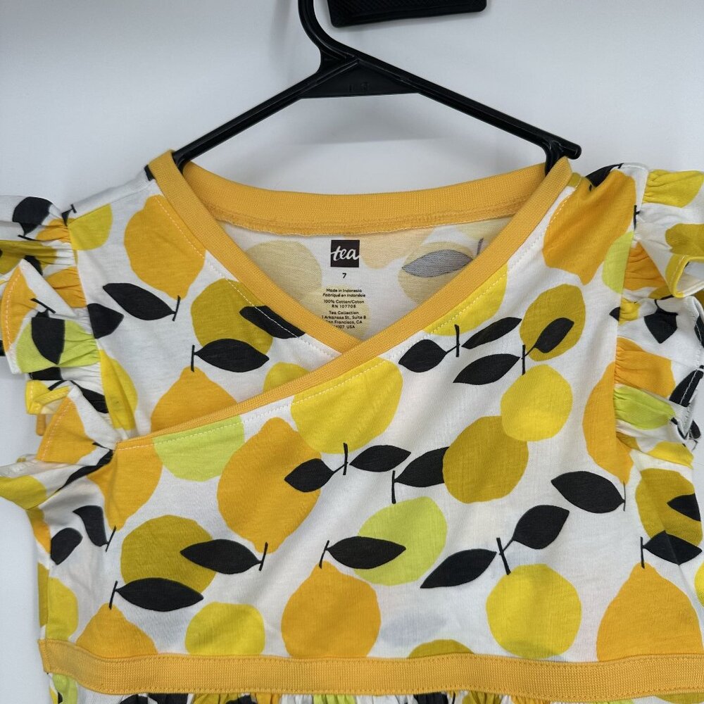 Tea Collection Girls Lemon Dress Size 7 - Picture 3 of 4